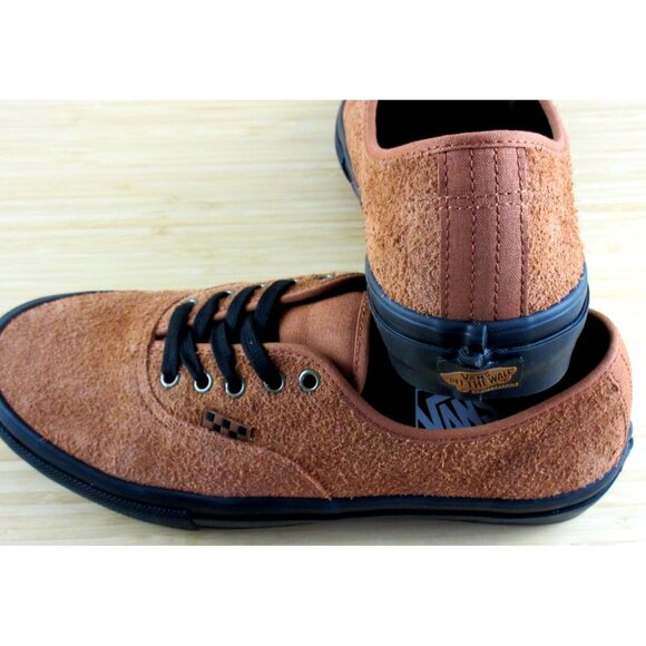 Vans Men's Skate Authentic Hairy Suede Black Rust Brown shoes Size 10 NIB - Picture 6 of 7